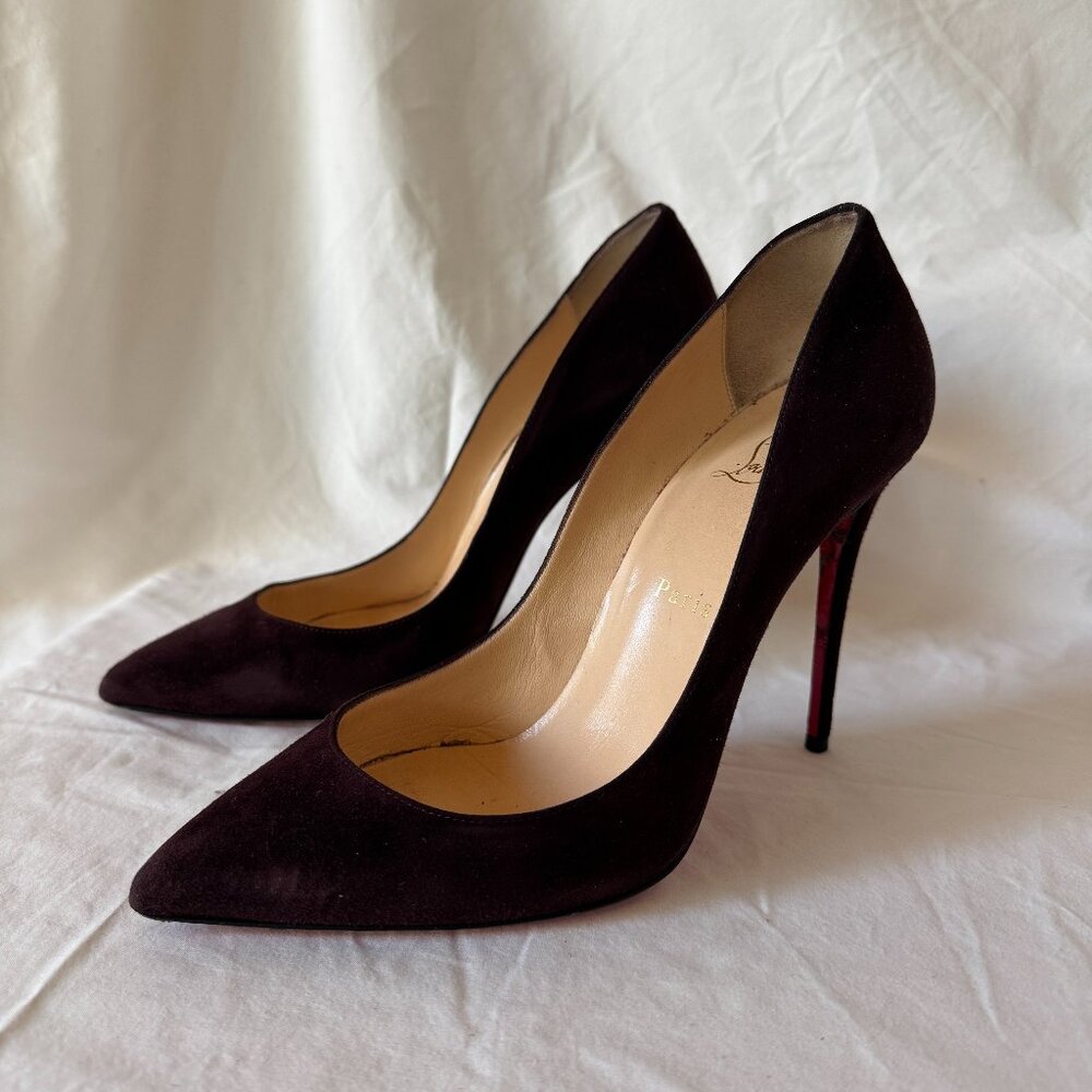 Louboutin Pigalle Follies 100 Suede Cranberry 38